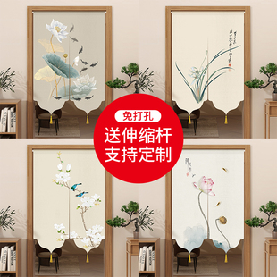 门帘隔断窗免打孔2025新款半截式短款半帘玄关卧室家用高档遮挡帘