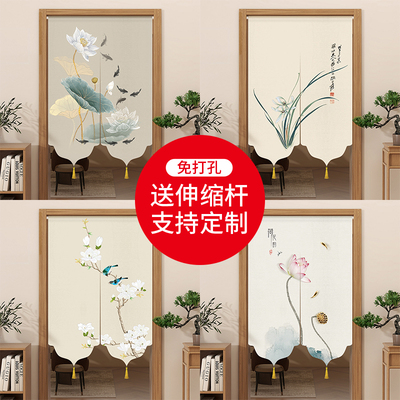 门帘隔断窗免打孔2025新款半截式短款半帘玄关卧室家用高档遮挡帘