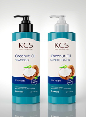 韩国进口KCS可希丝洗发水丝柔水漾椰子精油护发素600ml