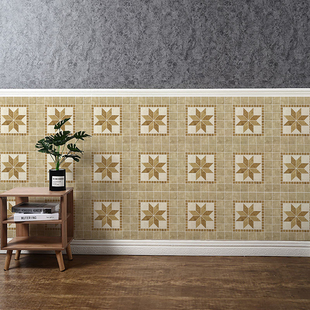 欧式仿古瓷砖装饰贴纸厨房防油洗手间墙贴防水自粘墙纸橱柜贴家用