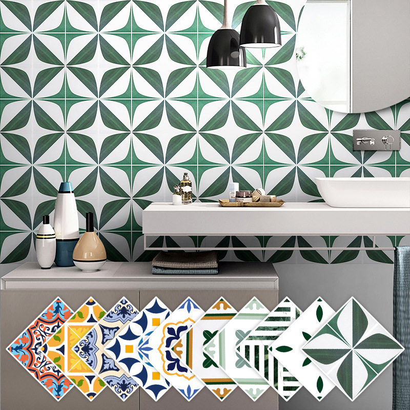 墙贴自粘卫生间厨房贴防水摩洛哥复古小花砖酒店餐厅装饰瓷砖贴纸,家居饰品,软装墙贴,淘宝优惠券,粉丝福利购,淘宝优惠卷
