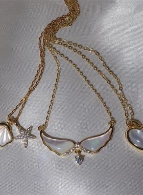 英国George Melis欧美海滩海星项链夏日风情海螺吊坠贝壳项链铜