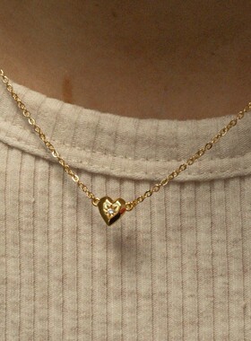 英国George Melis独立站爱心锆石项链心形项链吊坠 时尚简约女士