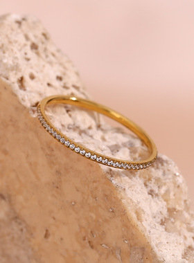 英国george melis欧美ins时尚简约轻奢百搭指环镀18k超细微镶