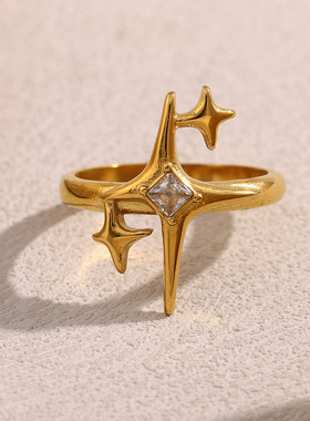 英国george melis欧美新款冷淡风气质轻奢个性手饰镀18k金极星