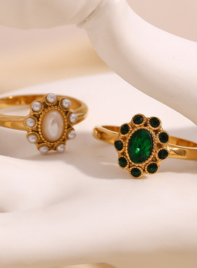 英国george melis欧美时尚小众轻奢气质复古手饰镀18k金裙边满钻