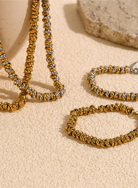 英国george melis欧美简约气质小众个性项链镀18k金手工组装间金