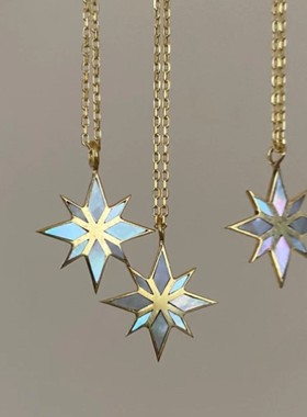 英国george melis欧美鲍鱼壳贴片钛钢真空炉内电镀18k金六芒星