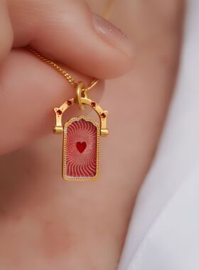 英国george melis复古钛钢塔罗牌爱心幸运四叶草可转动运动生命