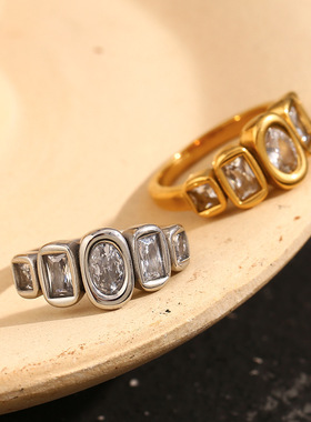 英国george melis欧美ins气质小众设计高级手饰316l镀18k金几何