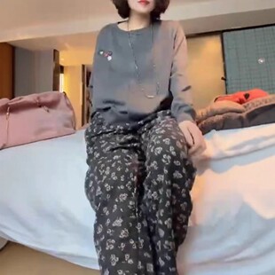 melis春季 印花阔腿裤 新款 单排扣开衫 女潮 长袖 英国george