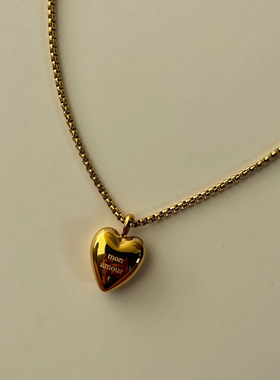 英国george melis爱心项链吊坠mama项链双面爱心情人节炉内真空