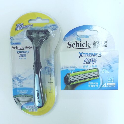 Schick/舒适超峰3原装刀片Xtreme3剃须刀头超锋手动刮胡刀替换装