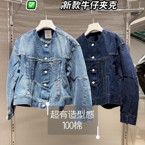 商场同款休闲复古牛仔短外套女