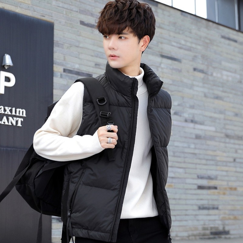青年痞帅潮流短款立领羽绒马夹男休闲日系工装风保暖马甲外套背心,男装,羽绒马甲,淘宝优惠券,粉丝福利购,淘宝优惠卷