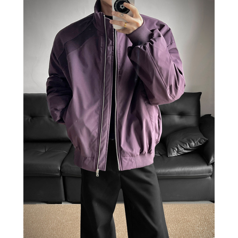 潮牌美式飞行服外套男解构立领冬