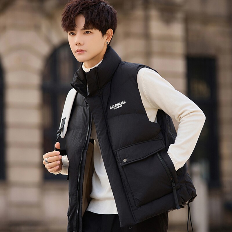 短款保暖运动痞帅ins港风立领羽绒马夹男休闲潮流外套马甲背心