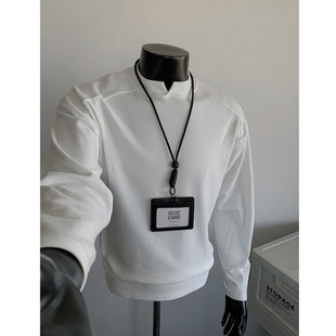 内搭打底衫 休闲双面德绒小V设计冬装 潮 男2025冬季 保暖显肩宽长袖