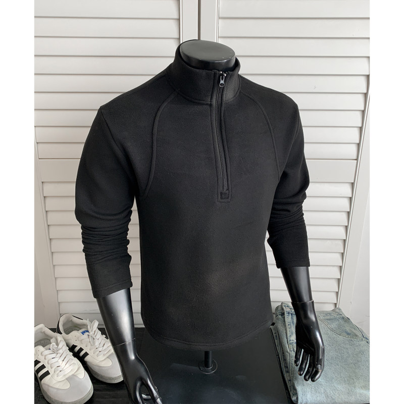 半高领秋冬卫衣外套德绒长袖内搭