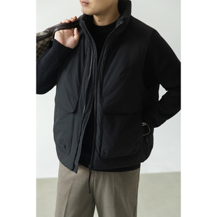 冬季2025新款宽松白鸭绒保暖羽绒服男款加厚无袖时尚夹克防风