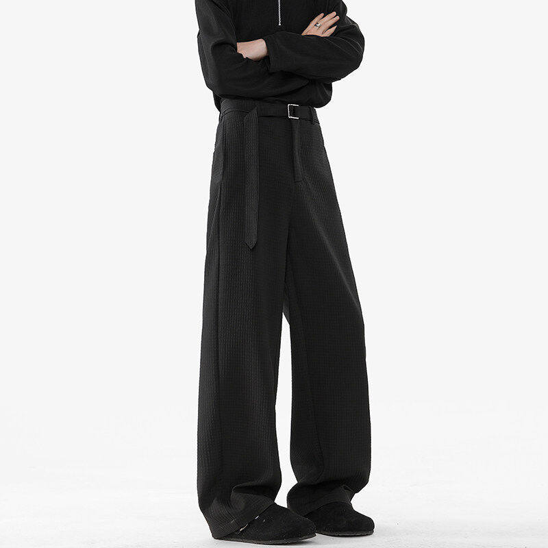 春夏直筒垂坠感西裤男cleanfit潮流百搭高级感阔腿裤时尚休闲长裤