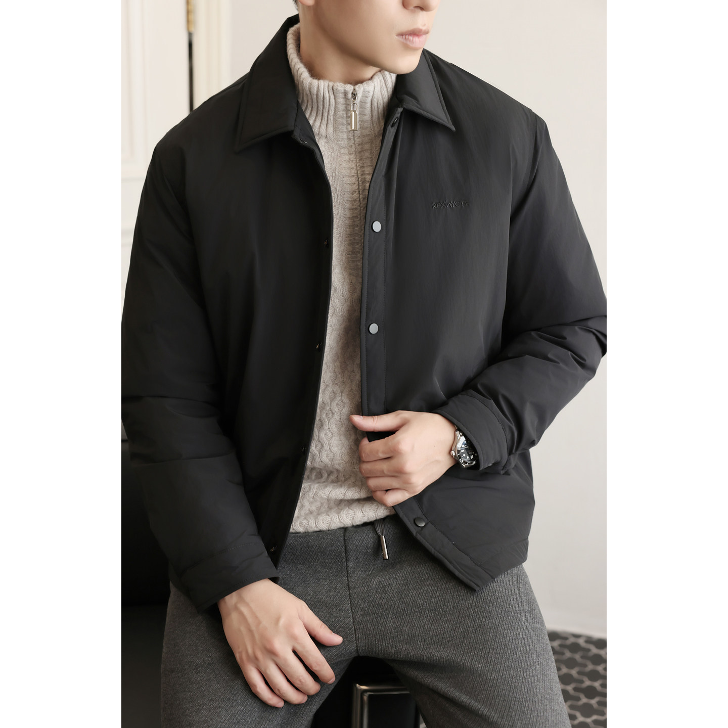 衬衫式轻薄羽绒服男款外套2025秋冬季休闲百搭保暖鸭绒衣夹克短款