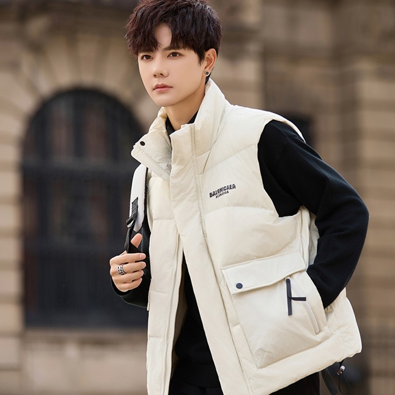 短款简约轻薄风立领羽绒马夹休闲