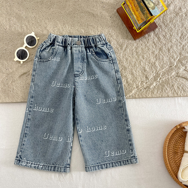 男童字母牛仔裤春季2025新款儿童休闲裤子男宝长裤中小童春秋装潮,童装/婴儿装/亲子装,儿童牛仔裤,淘宝优惠券,粉丝福利购,淘宝优惠卷