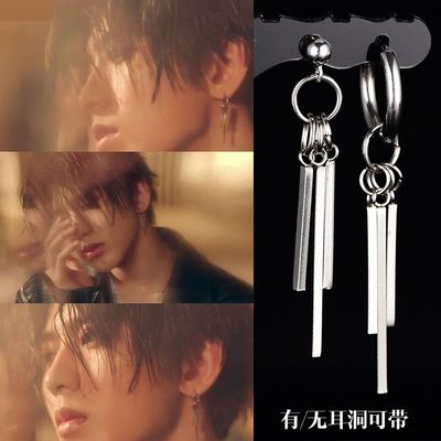 钛钢耳饰 ins耳钉男潮人个性网红简约嘻哈耳夹街头朋克耳坠耳环