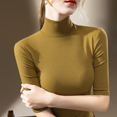 高领舞蹈上衣女新款 交谊国标舞练功服摩登舞打底衫 中袖 拉丁舞服装