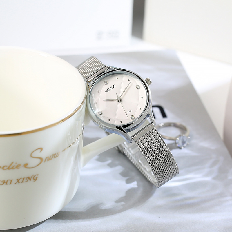 kezzi新款手表女韩版时尚个性米兰网带石英防水女表学生表