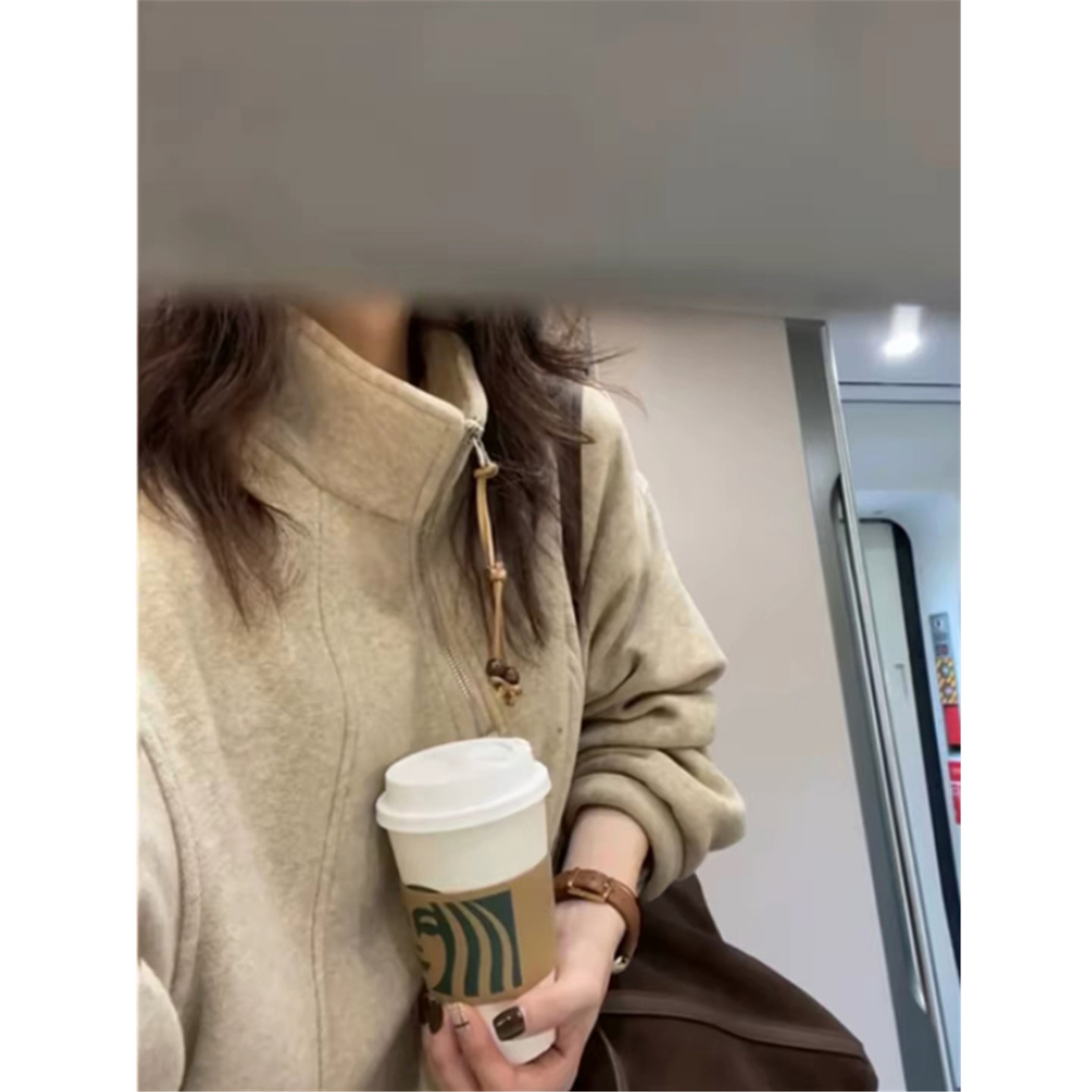 半拉链立领卫衣女宽松外套上衣服图片