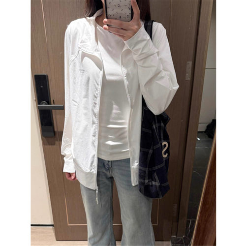 白色立领防晒衣女宽松外套防晒服