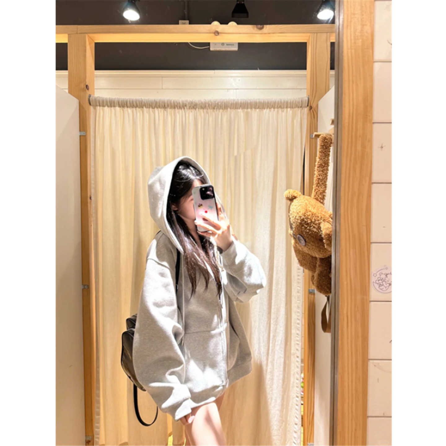 连帽卫衣女宽松oversize开衫外套