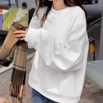 圆领卫衣女宽松oversize外套上衣