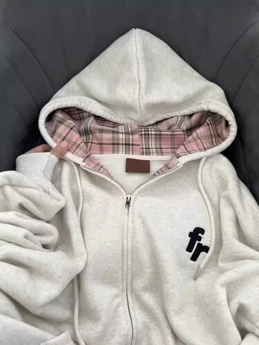 连帽卫衣女宽松oversize开衫外套