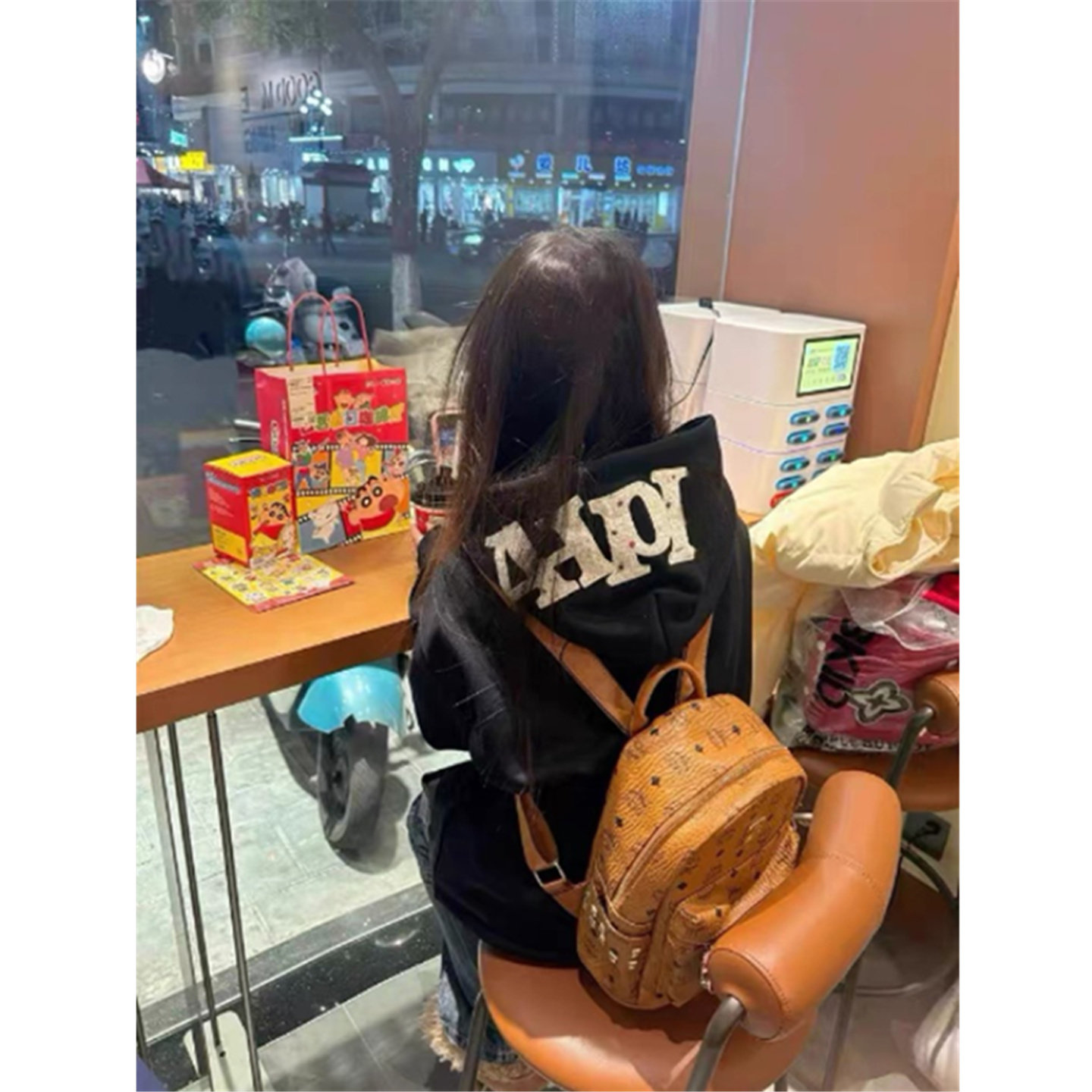 美式复古国潮牌字母贴布刺绣连帽卫衣女秋冬加绒加厚宽松情侣外套