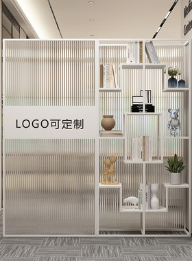 办公室隔断墙前台展示架长虹玻璃