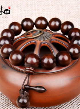 天然雷击桃木吉祥手串男