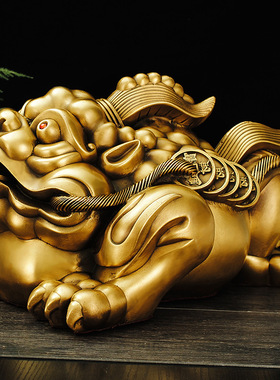 纯铜金蟾摆件财源滚滚送财蟾元宝财袋三足蟾蜍家居办公室装饰礼品