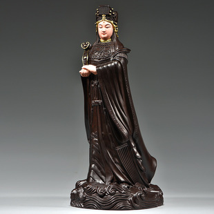 黑檀木雕妈祖神像摆件天后圣母海神妈祖家居店铺保平安红木工艺品