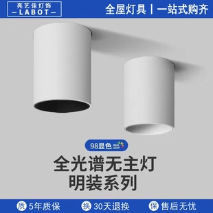 筒灯led防眩射灯免开孔吸顶cob天花灯北欧客厅卧室智能无主灯 明装