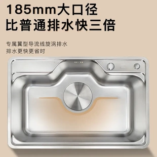 大单槽轻奢3D压纹304不锈钢洗菜盆洗碗盆厨房水槽 日式 单槽