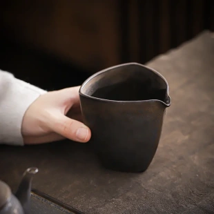 陶瓷公杯家用茶海分茶器 陶瓷公平杯粗陶仿古公道杯功夫茶具日式