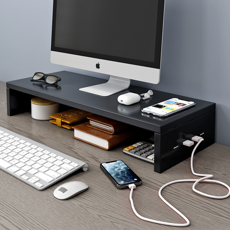 电脑增高架台式显示器支撑架键盘收纳屏幕垫高架办公室桌面置物架