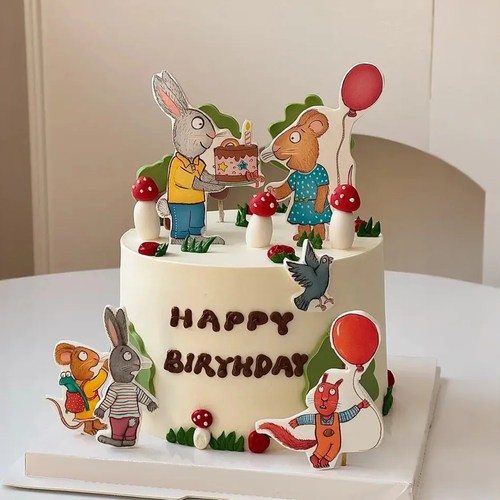 小红书同款波西和皮普蛋糕装饰