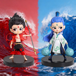 国漫哪吒敖丙蛋糕装饰摆件魔童三太子混天绫乾坤圈儿童生日小玩偶