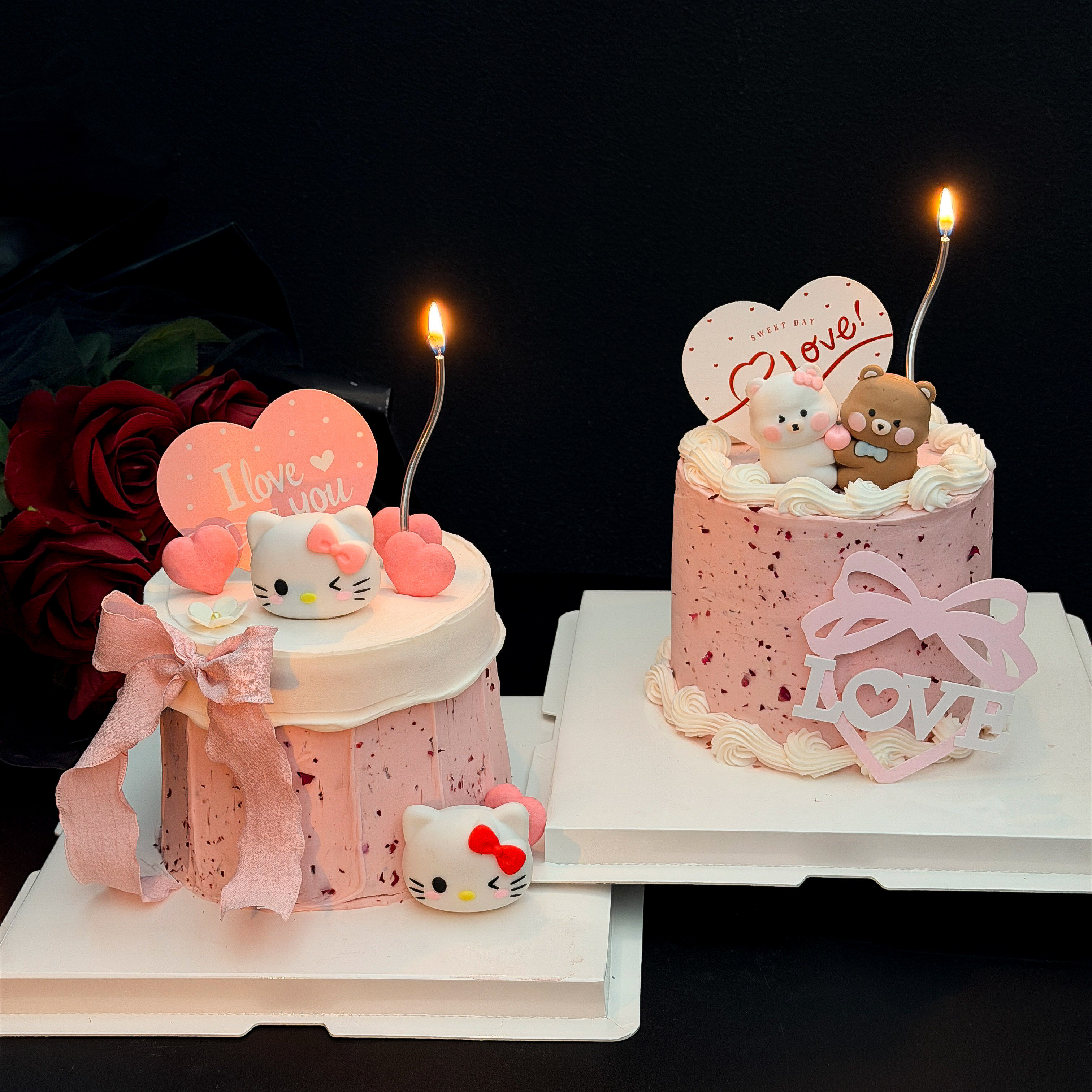 214情人节蛋糕装饰软胶kt猫连体熊摆件亚克力插牌七夕520甜品装扮,节庆用品/礼品,节日装扮用品,淘宝优惠券,粉丝福利购,淘宝优惠卷