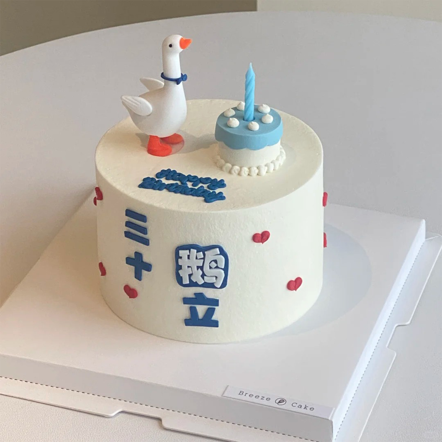 卡通大白鹅三十鹅立翻糖刻字切模