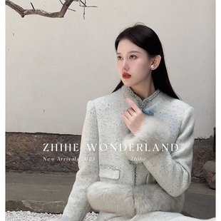 至禾Wonderland 梨花落 深冬装搭配一整套羊毛套装90白鸭绒羽绒服